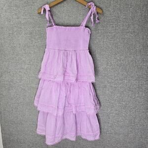 ZIMMERMAN KIDS LILAC TIERED DRESS, SIZE 12 *